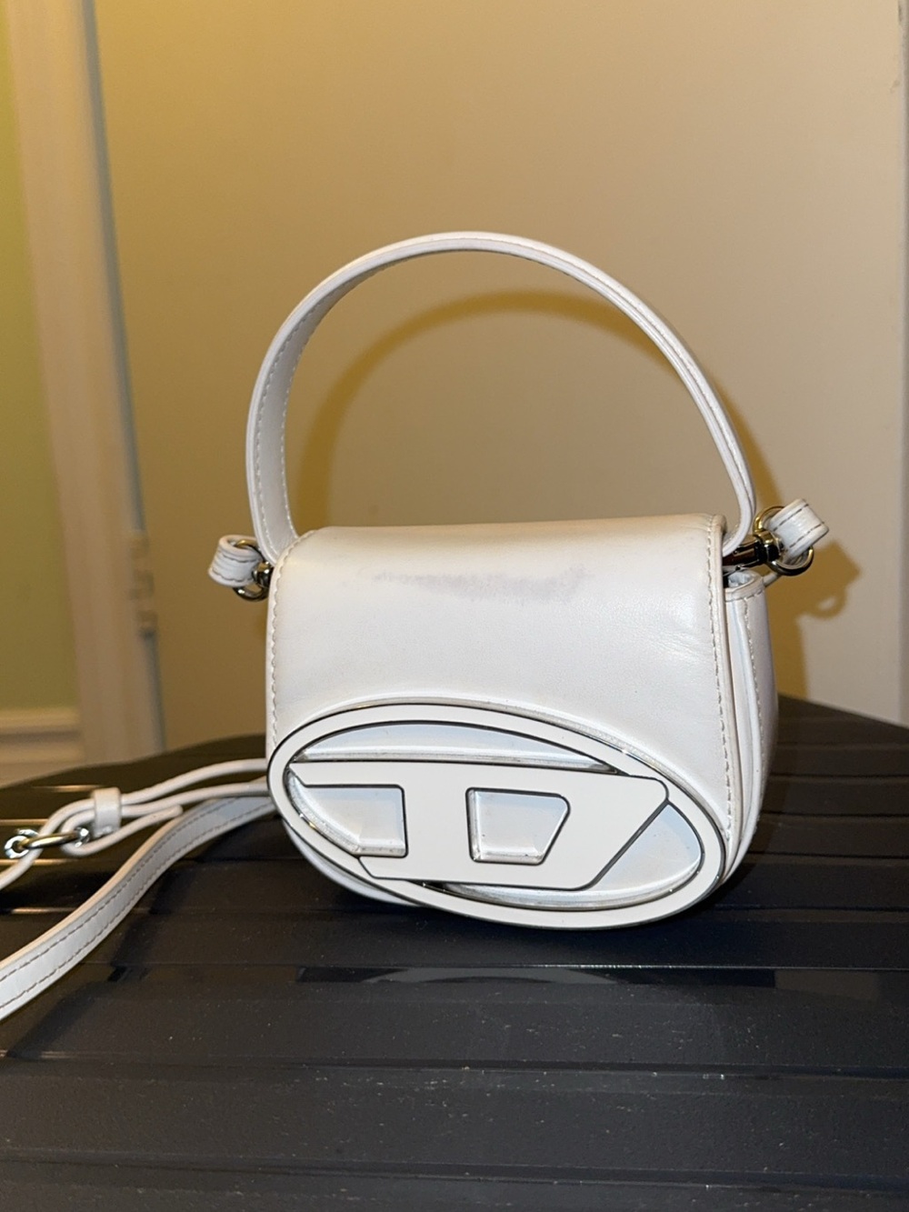 White 1DR XS-Iconic D Logo Plaque Mini Bag